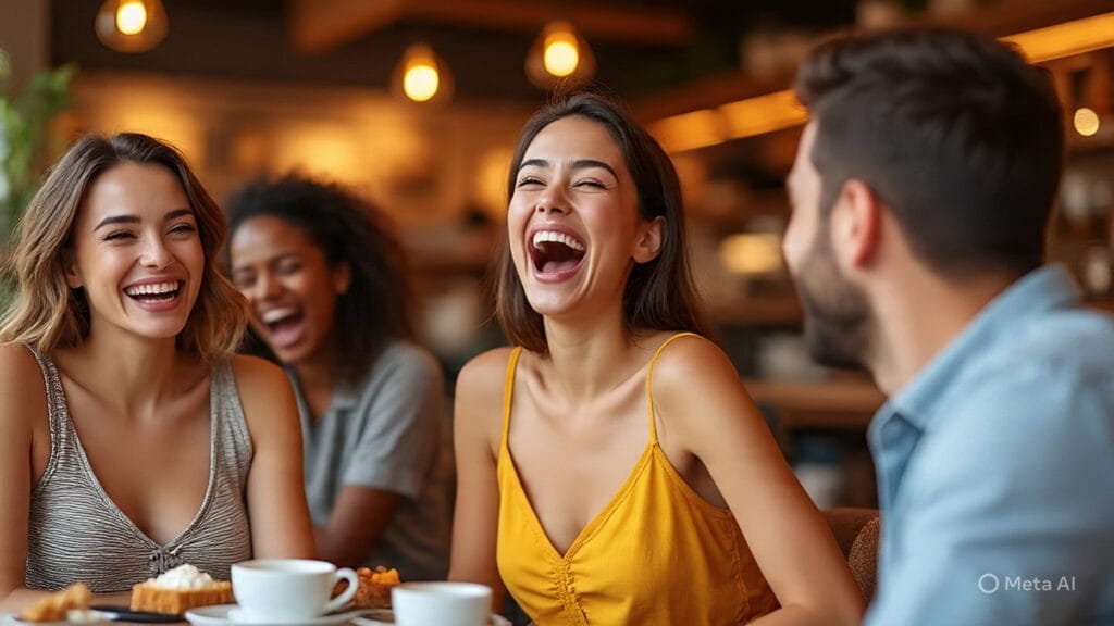 Woman Joking with her Friends