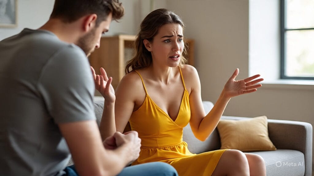 Woman Telling her Boyfriend to Listen to Her