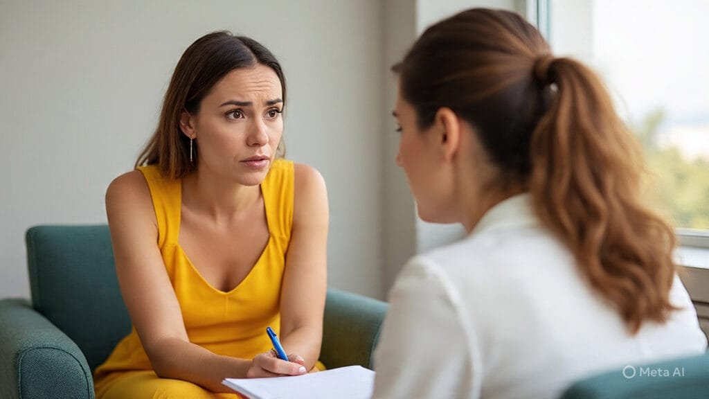 Woman Talking to Her Therapist