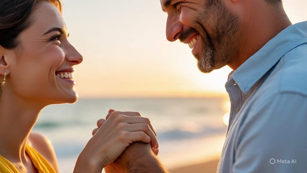 Man and Woman Holding Hands