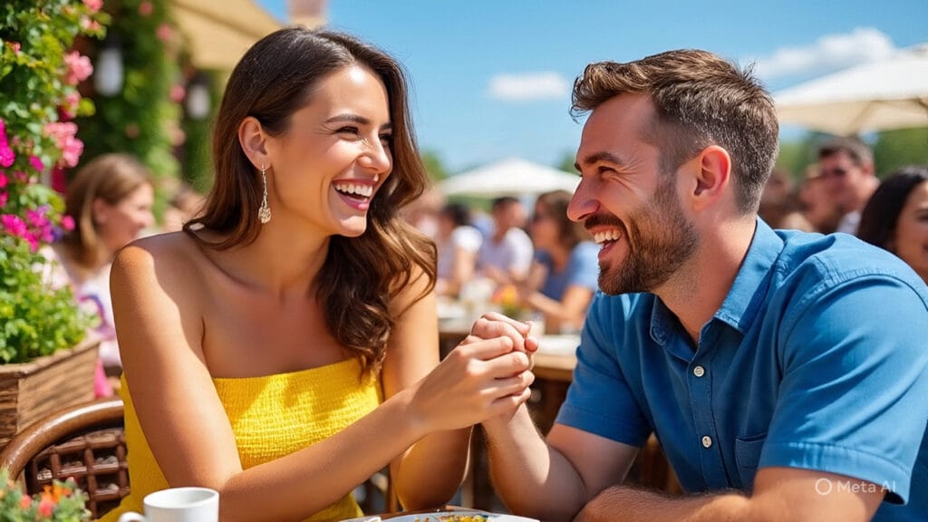 Woman on a Fun Date with her Man
